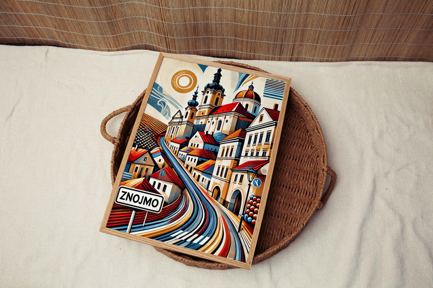 Znojmo Art Travel Poster, Czech Republic Wall Print, Cityscape Home Decor, Travel Gift & Housewarming Artwork, Znojmo City Map Print