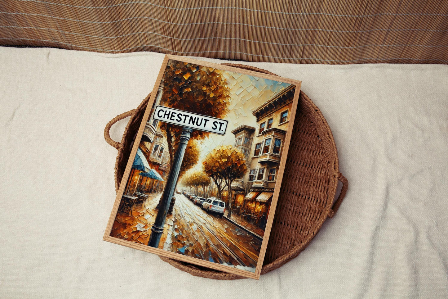 Chestnut Street Wall Art - San Francisco Travel Print, California Home Decor, Housewarming Gift, Stylish Urban Poster