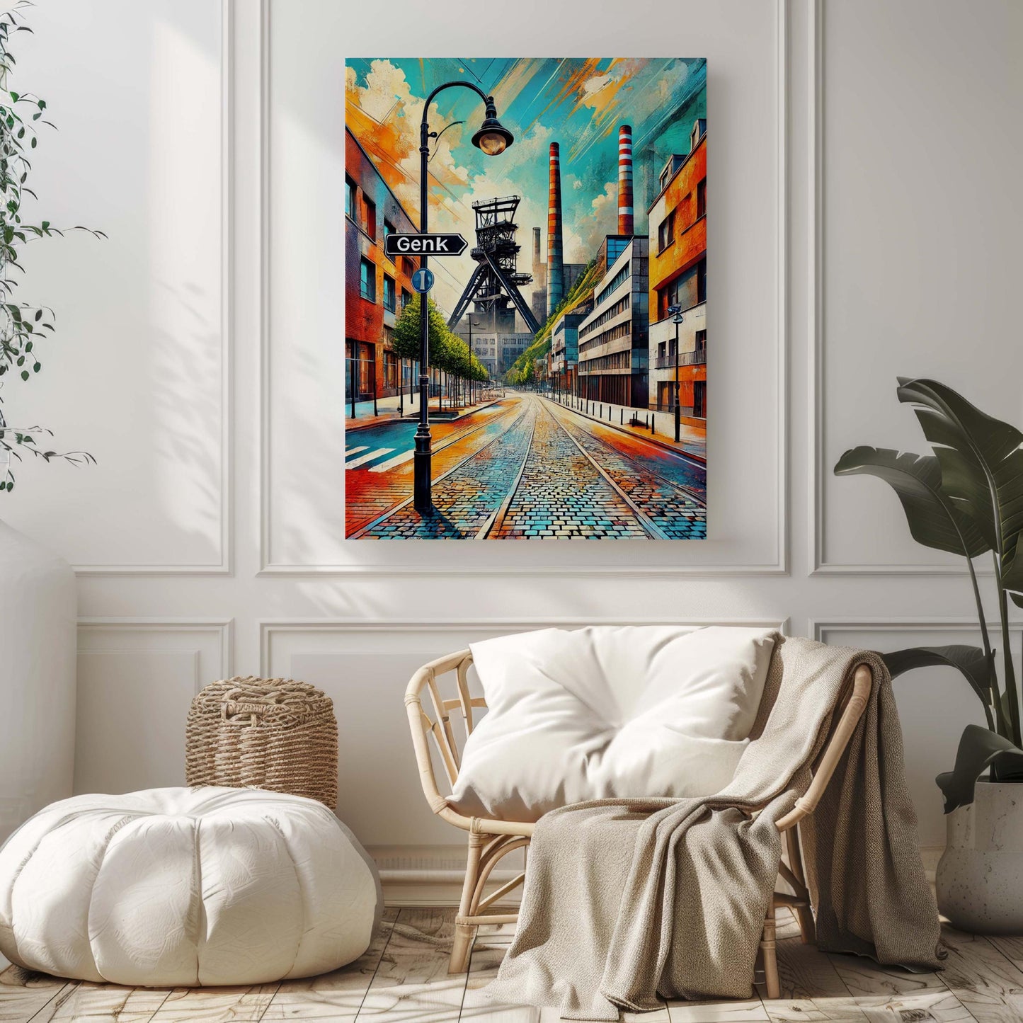 Genk Art Wall Print - Belgium City Travel Poster, European Artwork, Perfect Housewarming Gift, Genk Wall Decor, Belgium Map Print