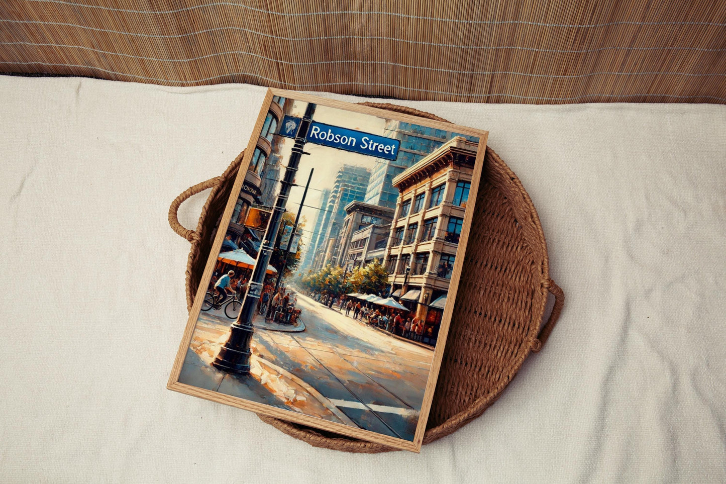 Wall Art Robson St Vancouver Print - Canadian Travel Poster, Housewarming Gift, Modern Home Decor, Robson Street Wall Decor