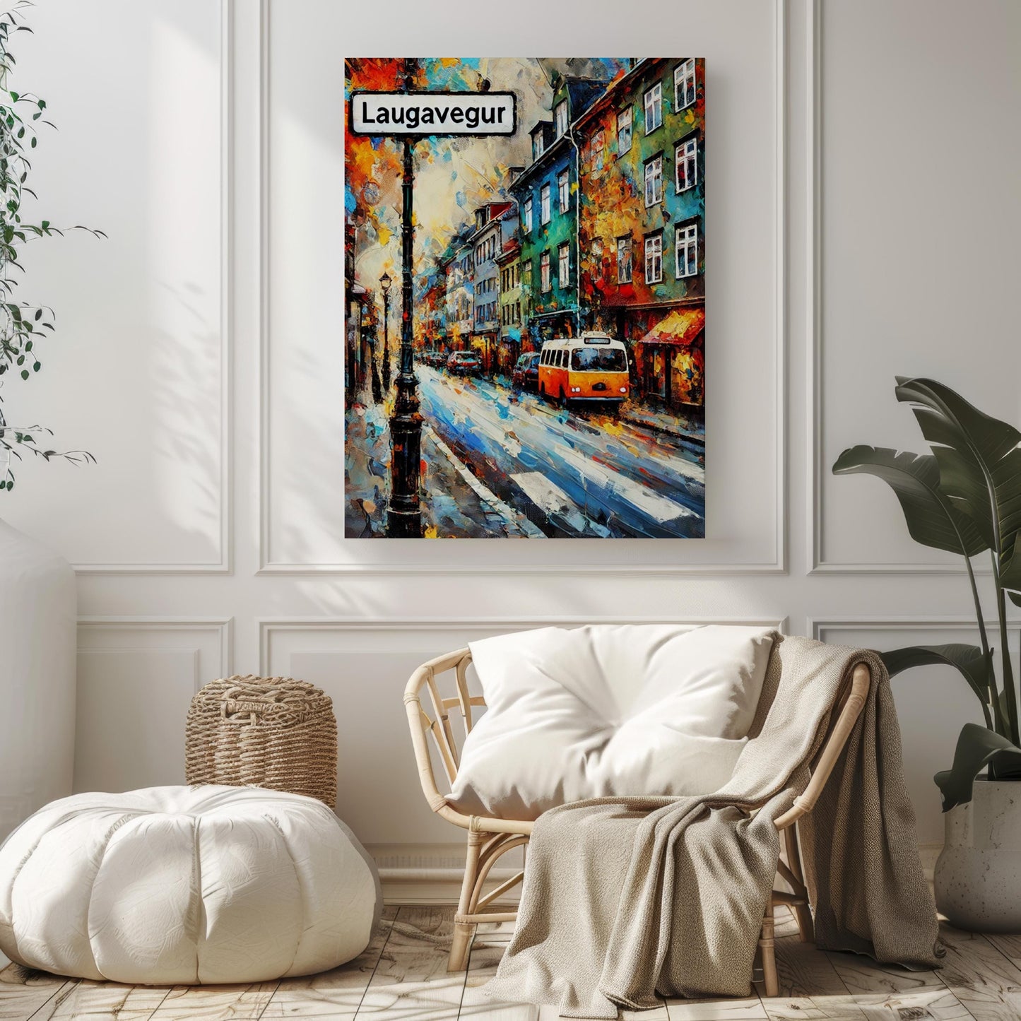 Laugavegur Wall Art Print – Reykjavik Iceland Travel Poster, Scandinavian Home Decor, Icelandic Gift, Housewarming Art, Adventure Map