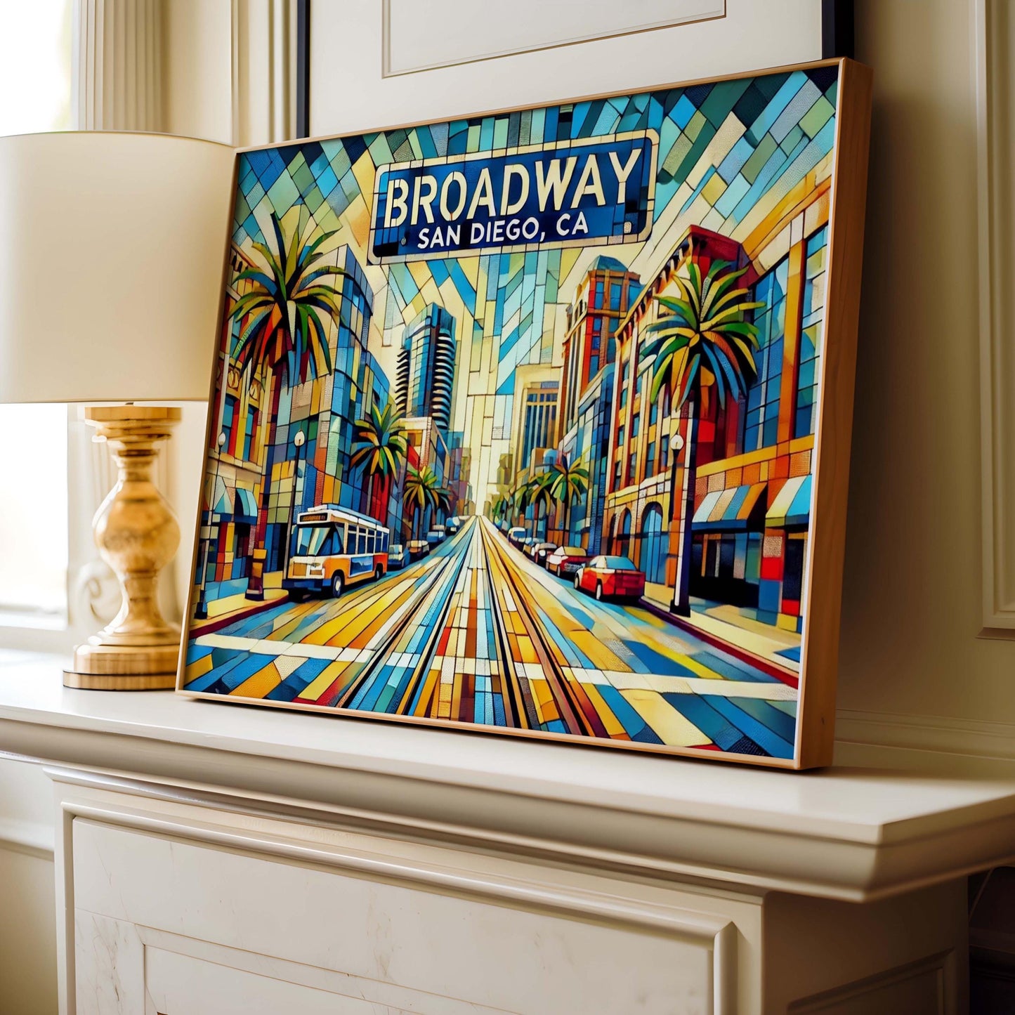 Broadway Print San Diego Wall Art Travel Poster California Gift Housewarming Decor Cali Art Travel Print