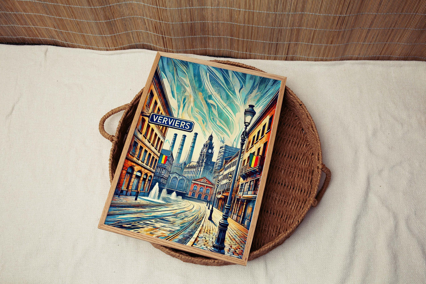 Verviers Art Wall Print - Belgium Travel Poster, European City Gift, Verviers Home Decor, Housewarming & Anniversary Present