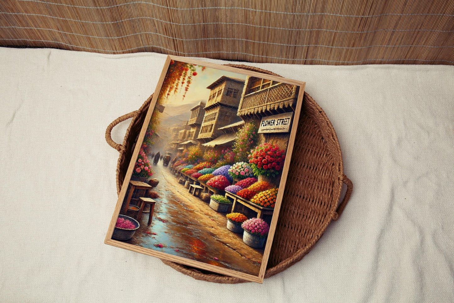 Flower Street Wall Art, Kabul Print, Afghanistan Travel Poster, City Gift, Travel Souvenir, Fine Art Street Sign, Vibrant Home Decor