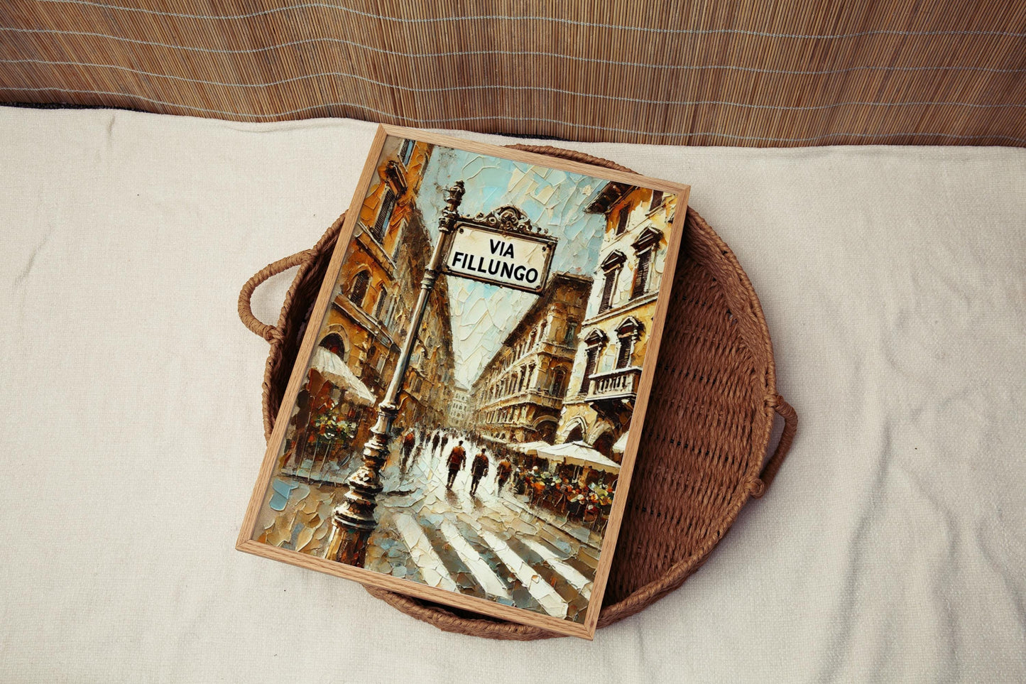 Italy art, Via Fillungo wall art print, Lucca street scene, Tuscany travel poster, Italy travel souvenir, medieval city wall decor