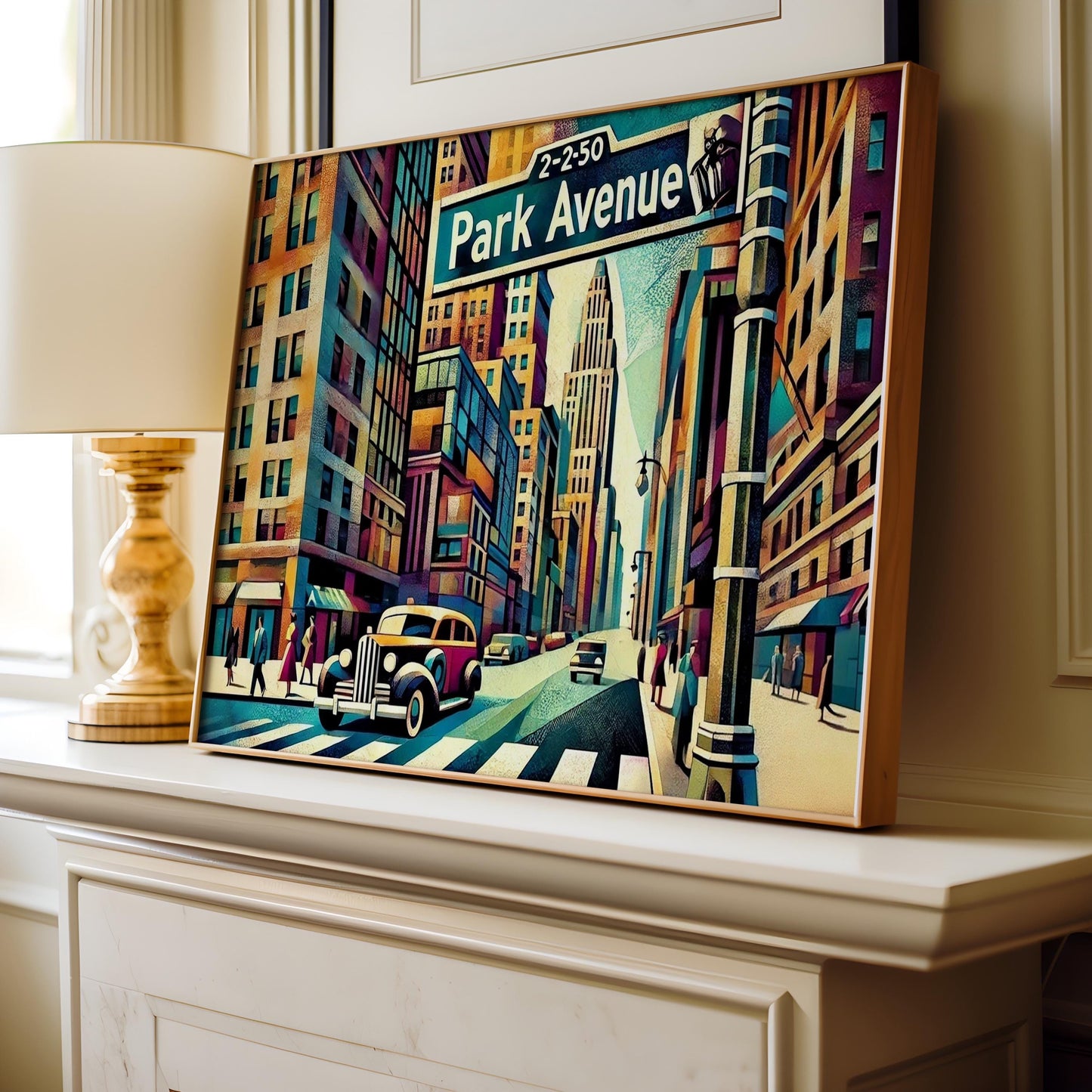 Manhattan Cubism Wall Art | Park Avenue Street Sign Print, New York City Travel Poster, Housewarming Gift, Modern Urban Decor