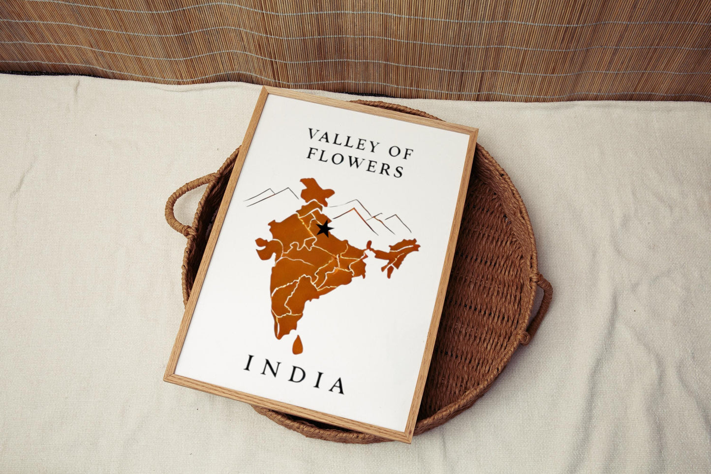 Valley of Flowers Wall Art Print – India Travel Decor, Housewarming & College Gift, Vibrant Floral Landscape Home Decoration