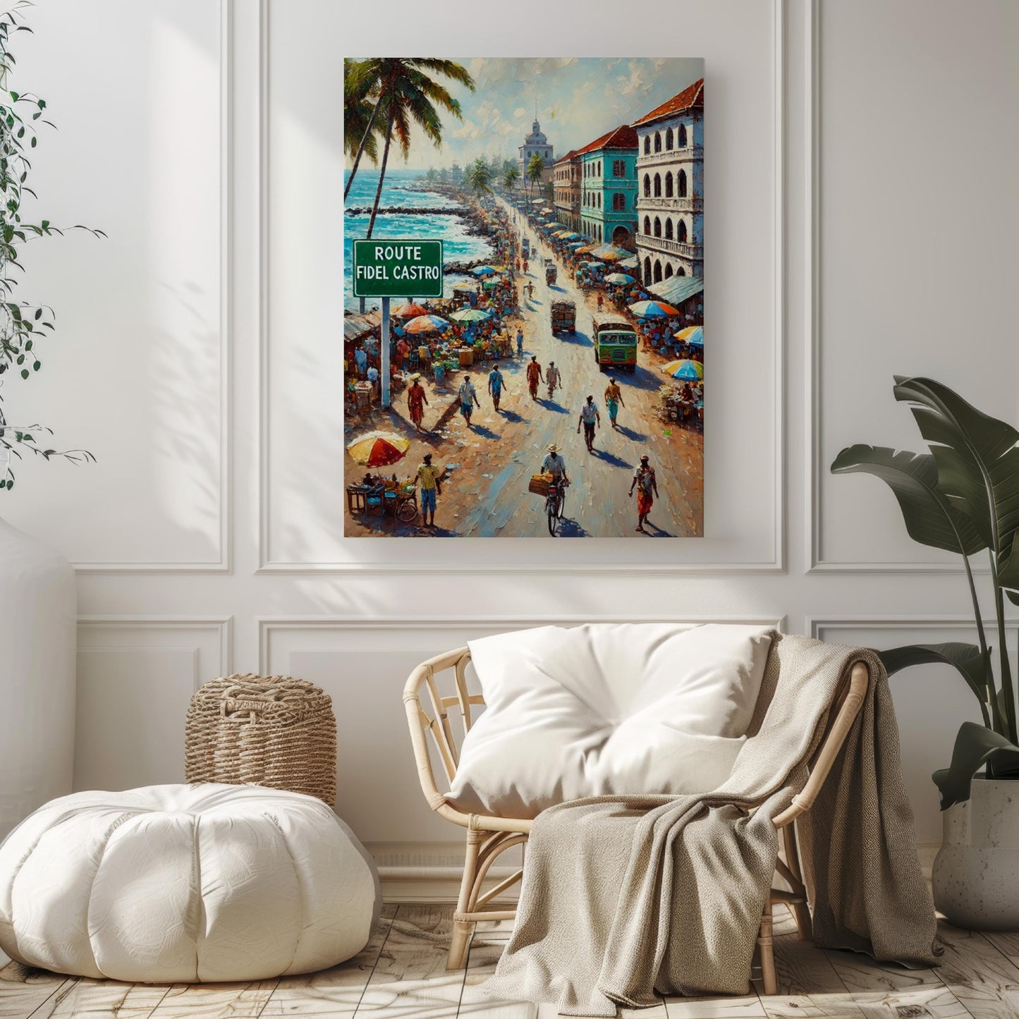 Fidel Castro Wall Art, Havana Street Scene Print, Cuba Travel Poster, Vibrant Cuba Artwork, Home Decor, Gift for Travelers, Cuban Souvenir