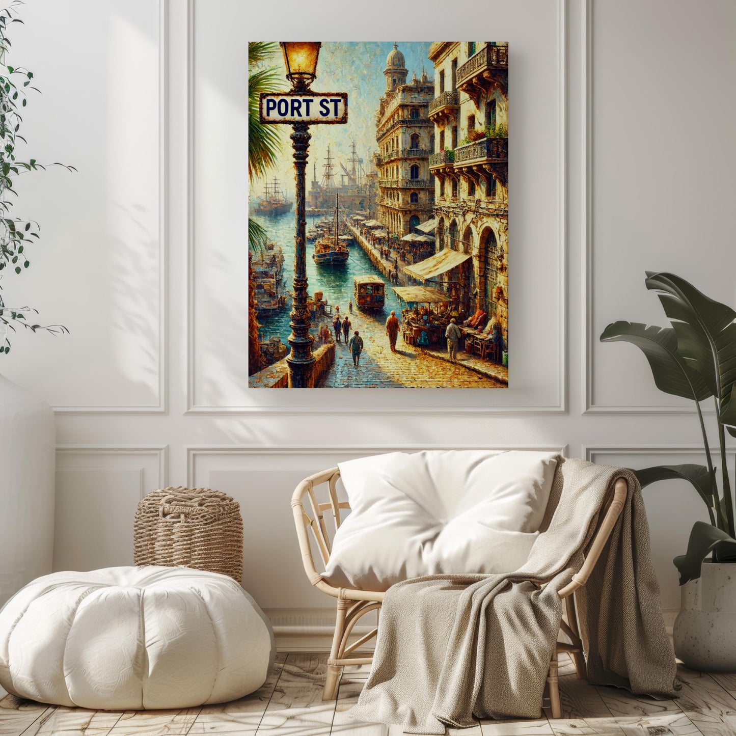 Port Street Wall Art, Oran Print, Algeria Travel Poster, Coastal City Scene, Vintage Street Sign, Fine Art Print, Souvenir, Personalized Art