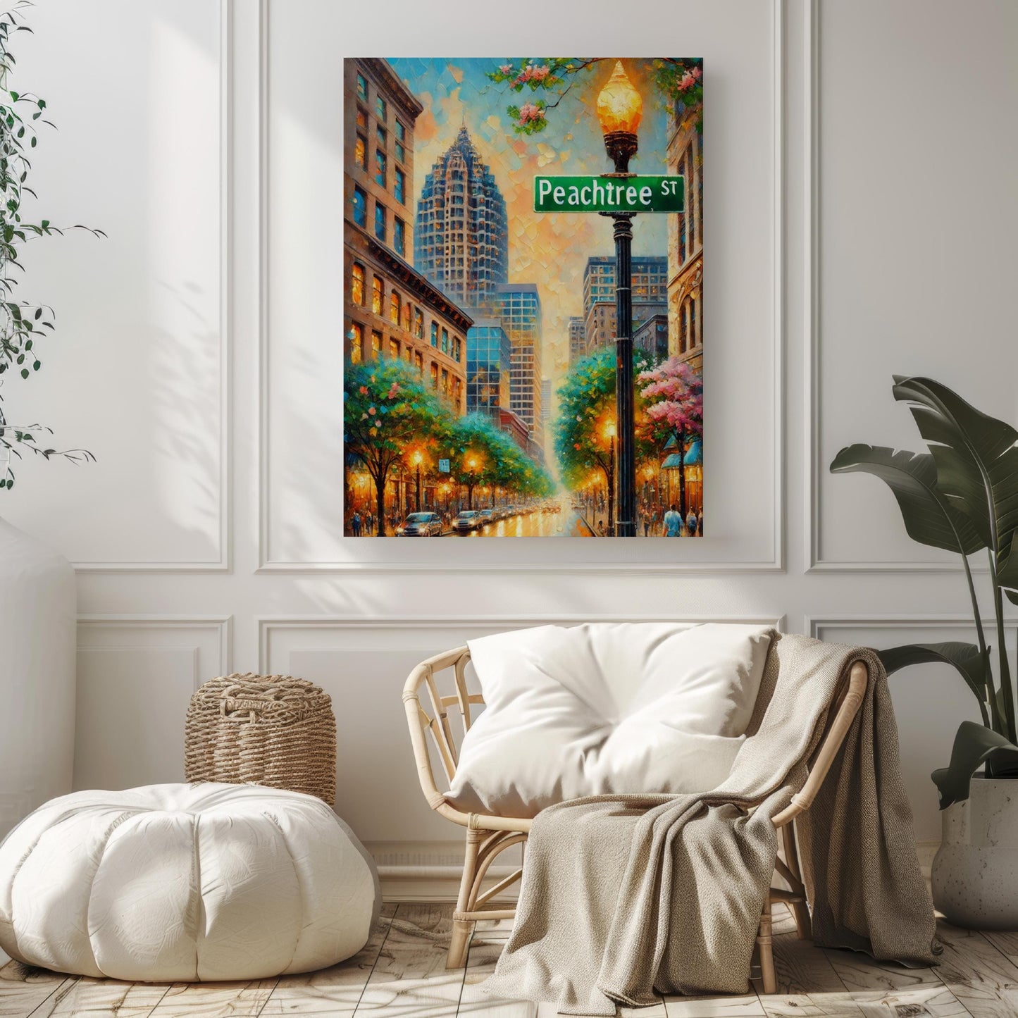 Peachtree Street Wall Art Atlanta Print Georgia Art Travel Poster City Gift Travel Souvenir Modern Cityscape Decor