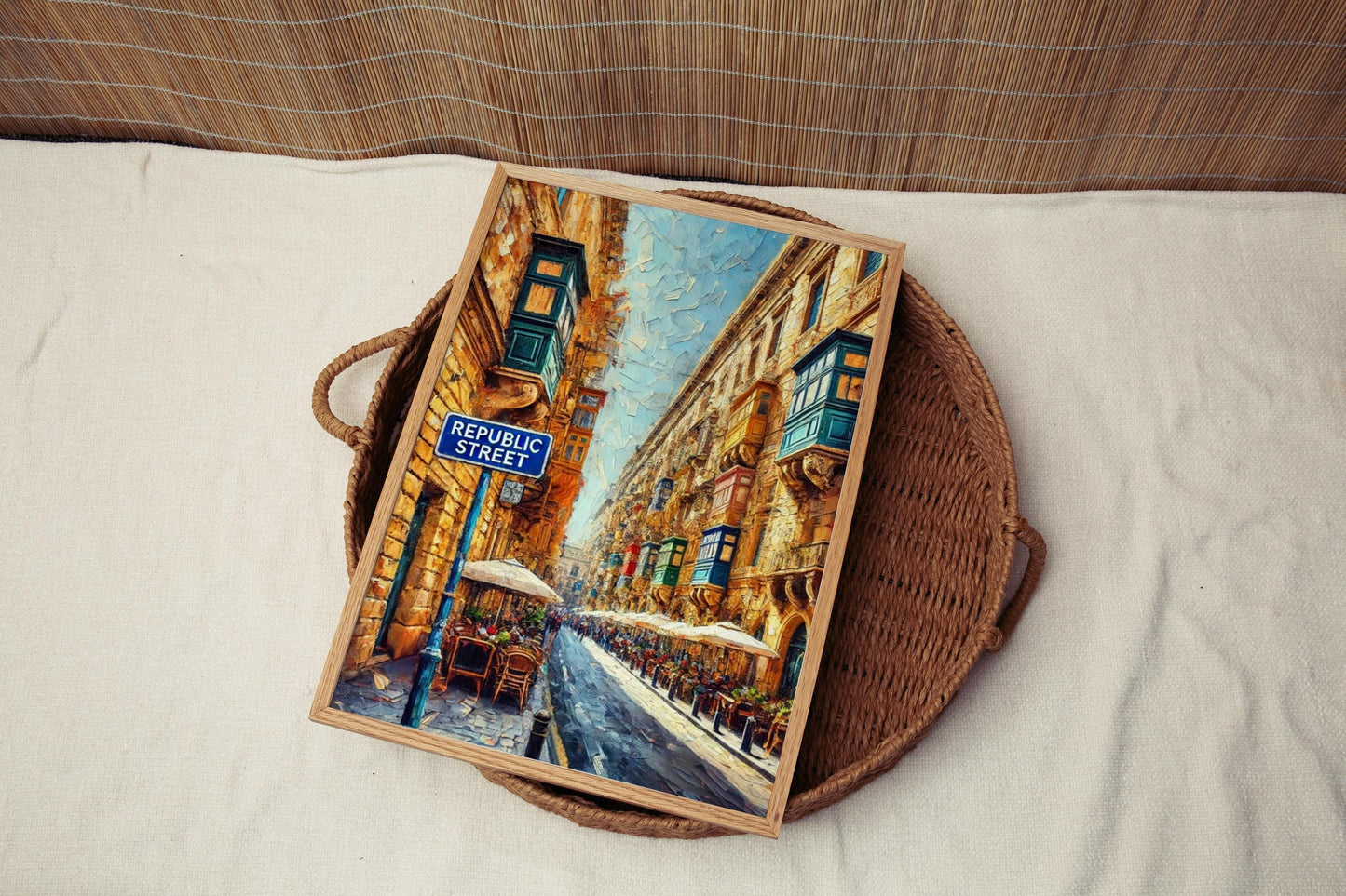 European Republic Street Wall Art Print - Malta Travel Poster, Housewarming Gift, European Decor, Malta Art Map, Stylish Home Decoration