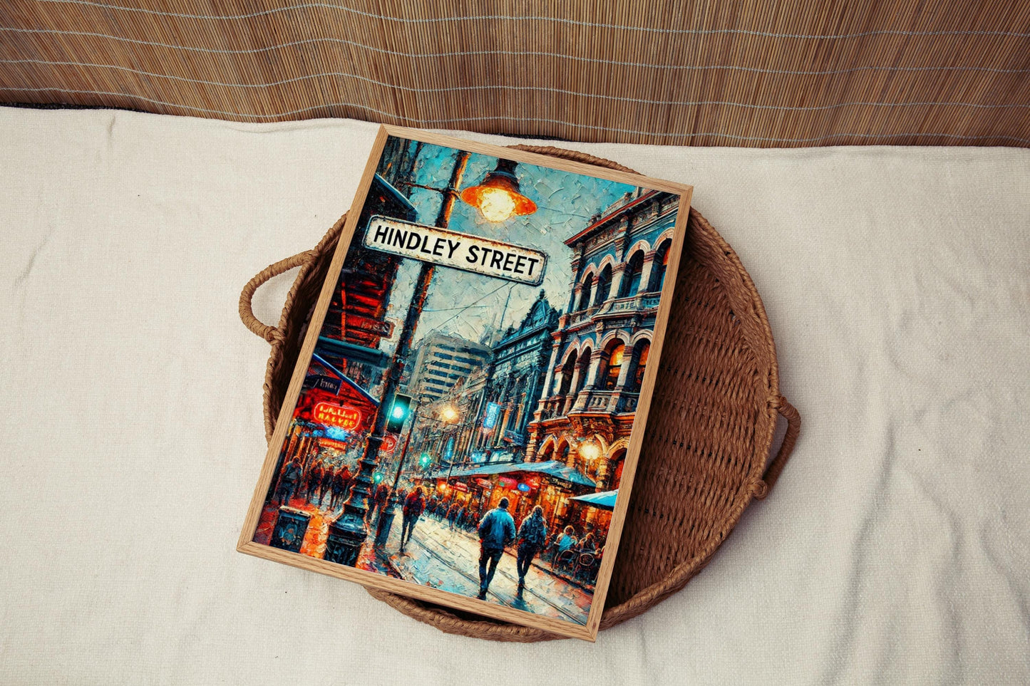 Adelaide Hindley Street Wall Art Print – Travel Poster, Australia Decor, Housewarming & Gift Idea, Adelaide City Artwork
