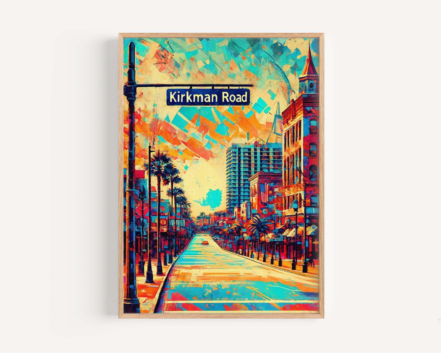 Kirkman Road Print – Orlando Wall Art, Florida Travel Poster, Travel Print Gift, Housewarming Decor, Florida Art for Home & Office