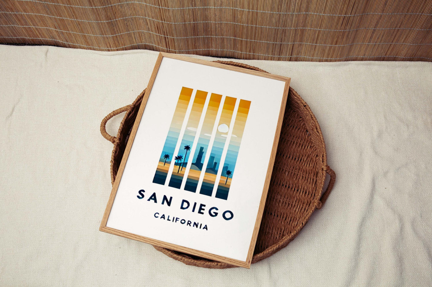 San Diego Print Wall Art - California Travel Decor, Housewarming & College Gift, Coastal Cali Poster for Home