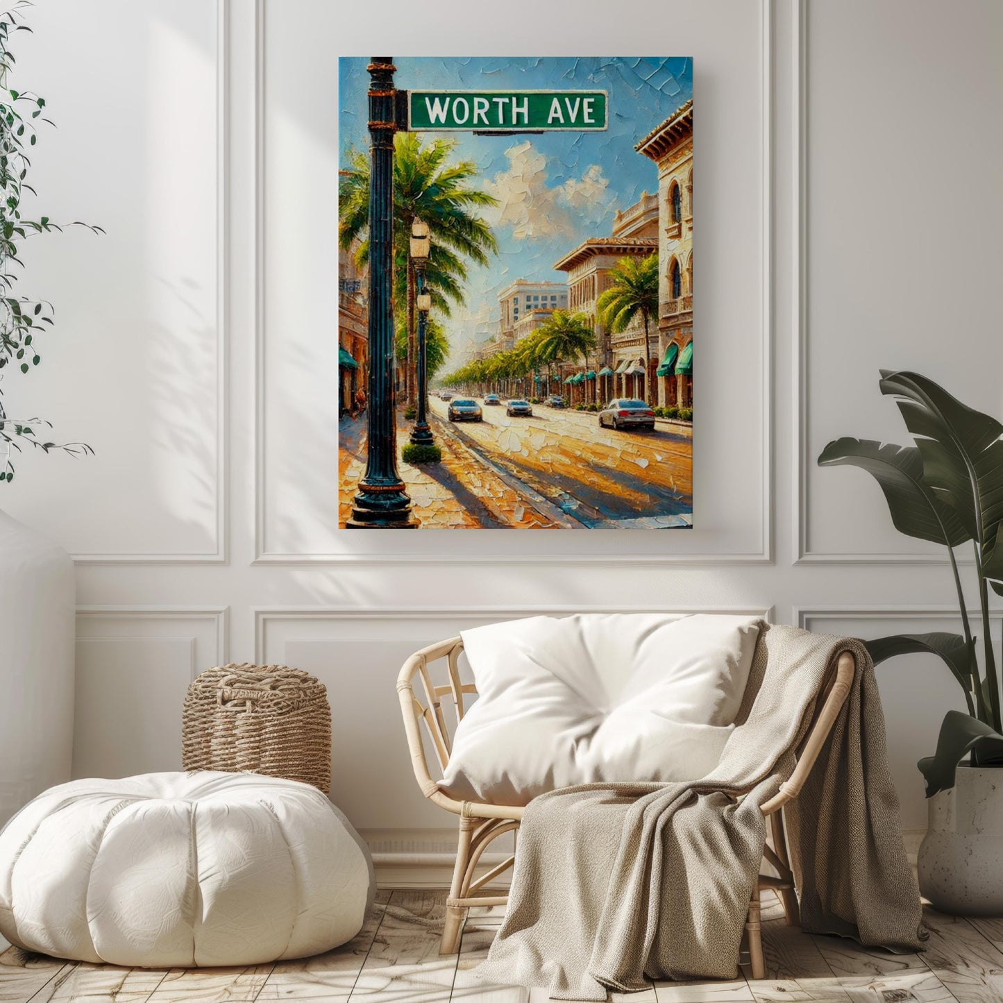 Wall Art Worth Ave Print Palm Beach Florida Travel Poster Florida Artwork Housewarming Gift