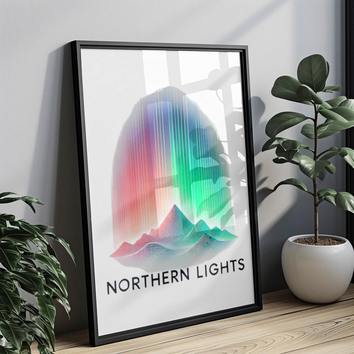 Northern Lights Wall Art Print - North Pole Travel Decor, Housewarming Gift, Stunning Aurora Borealis Home Art