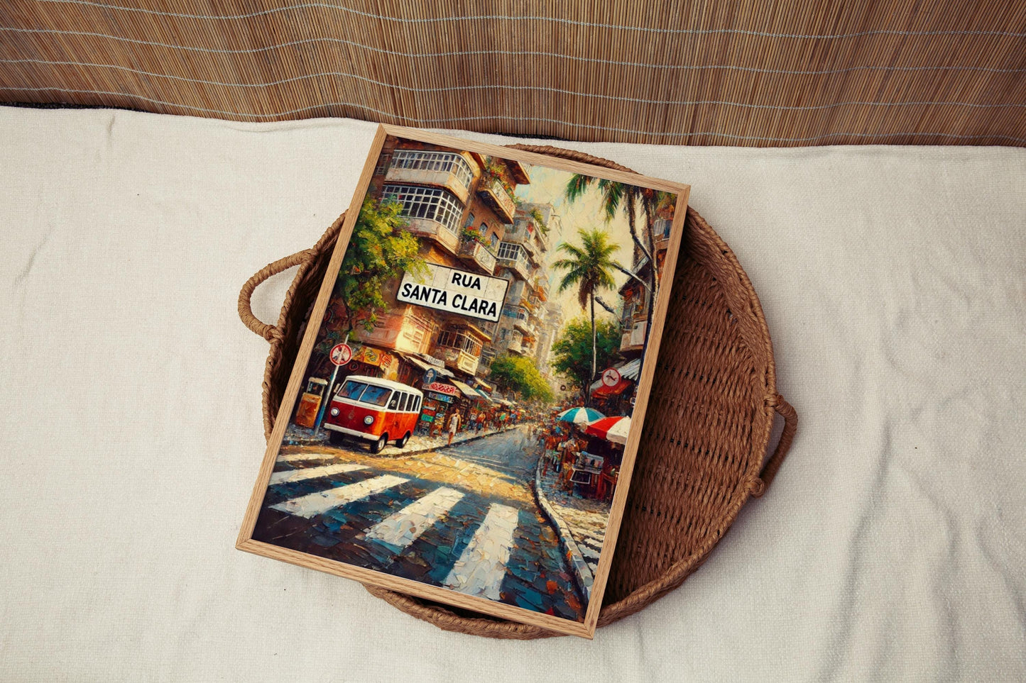 Rua Santa Clara Wall Art Print, Rio de Janeiro Cityscape, Beachside Lifestyle, Housewarming Gift, Travel Poster, Personalized Souvenir