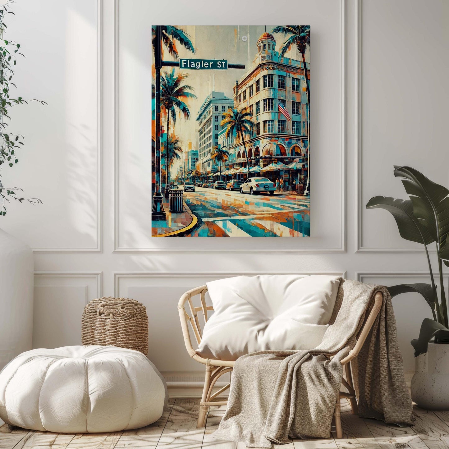 Flagler St Print Miami Wall Art Coastal Florida Travel Poster Beach Decor Housewarming Gift FL Coastal Travel Art
