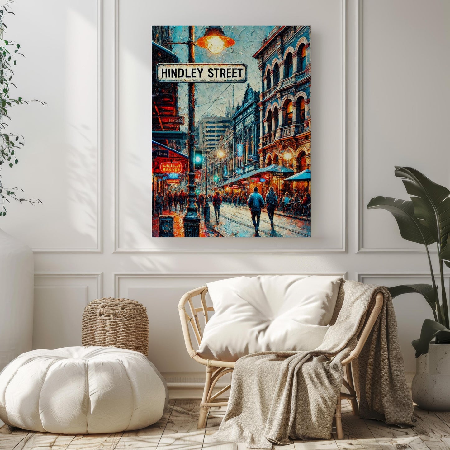 Adelaide Hindley Street Wall Art Print – Travel Poster, Australia Decor, Housewarming & Gift Idea, Adelaide City Artwork