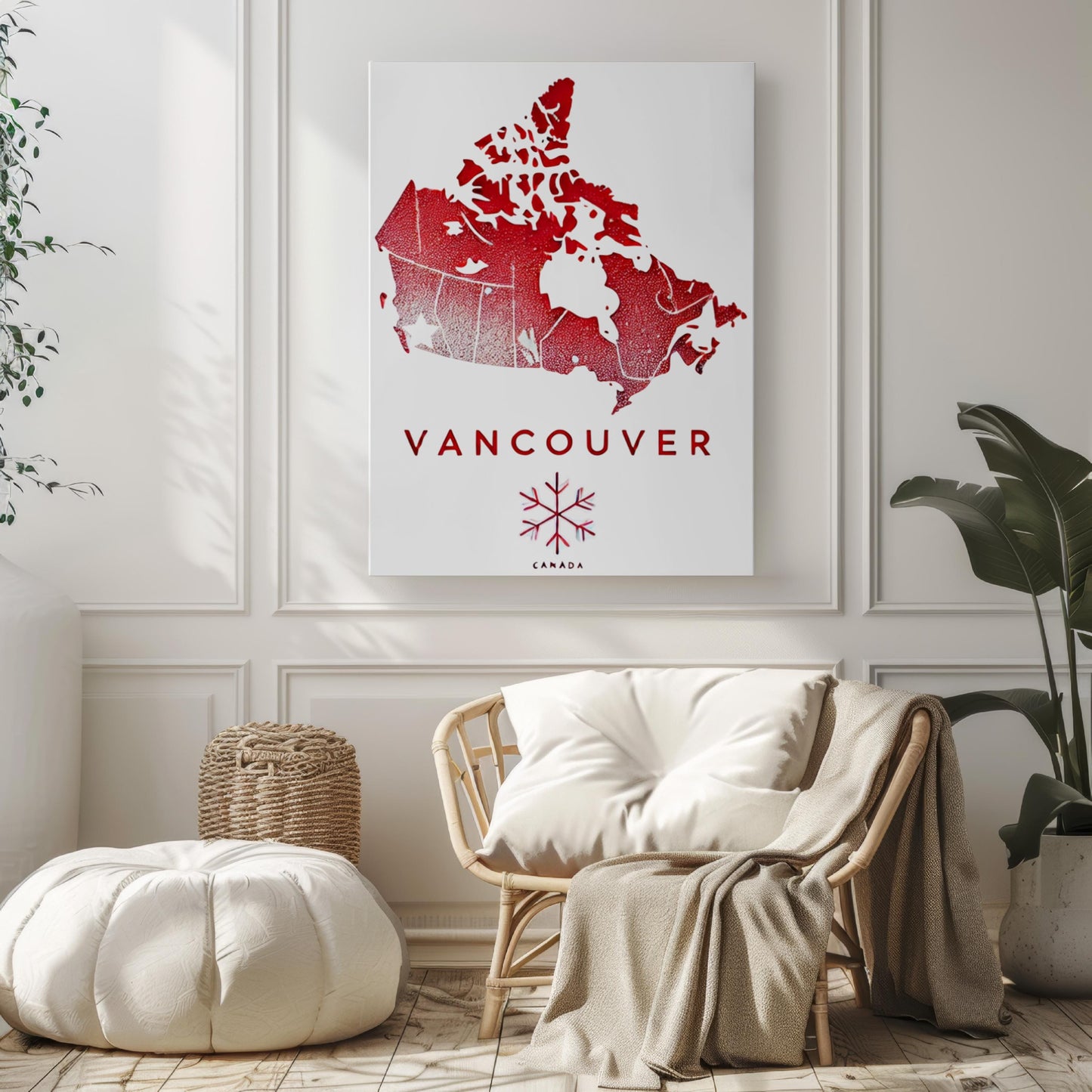 Canada Vancouver Wall Art Print - Modern Cityscape Poster for Travel, Home Decor, Housewarming & College Gift
