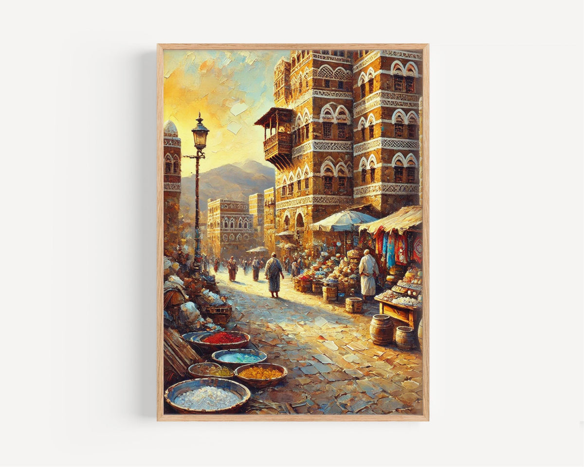 Yemen Street Scene Print Vintage - Yemen