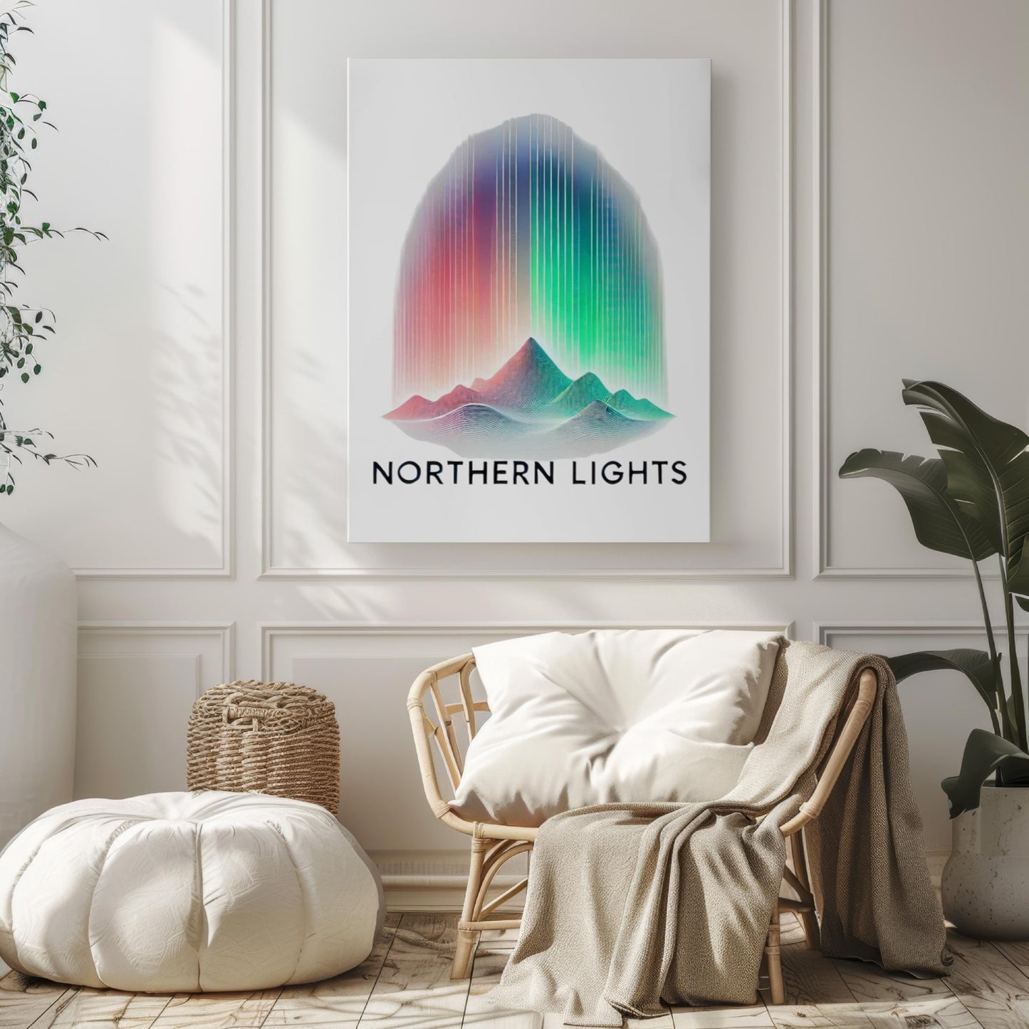 Northern Lights Wall Art Print - North Pole Travel Decor, Housewarming Gift, Stunning Aurora Borealis Home Art