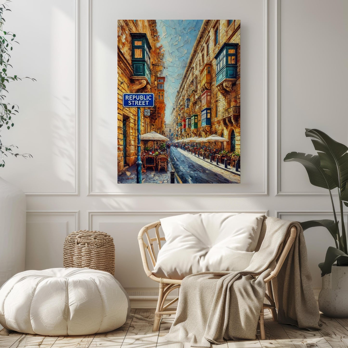 European Republic Street Wall Art Print - Malta Travel Poster, Housewarming Gift, European Decor, Malta Art Map, Stylish Home Decoration