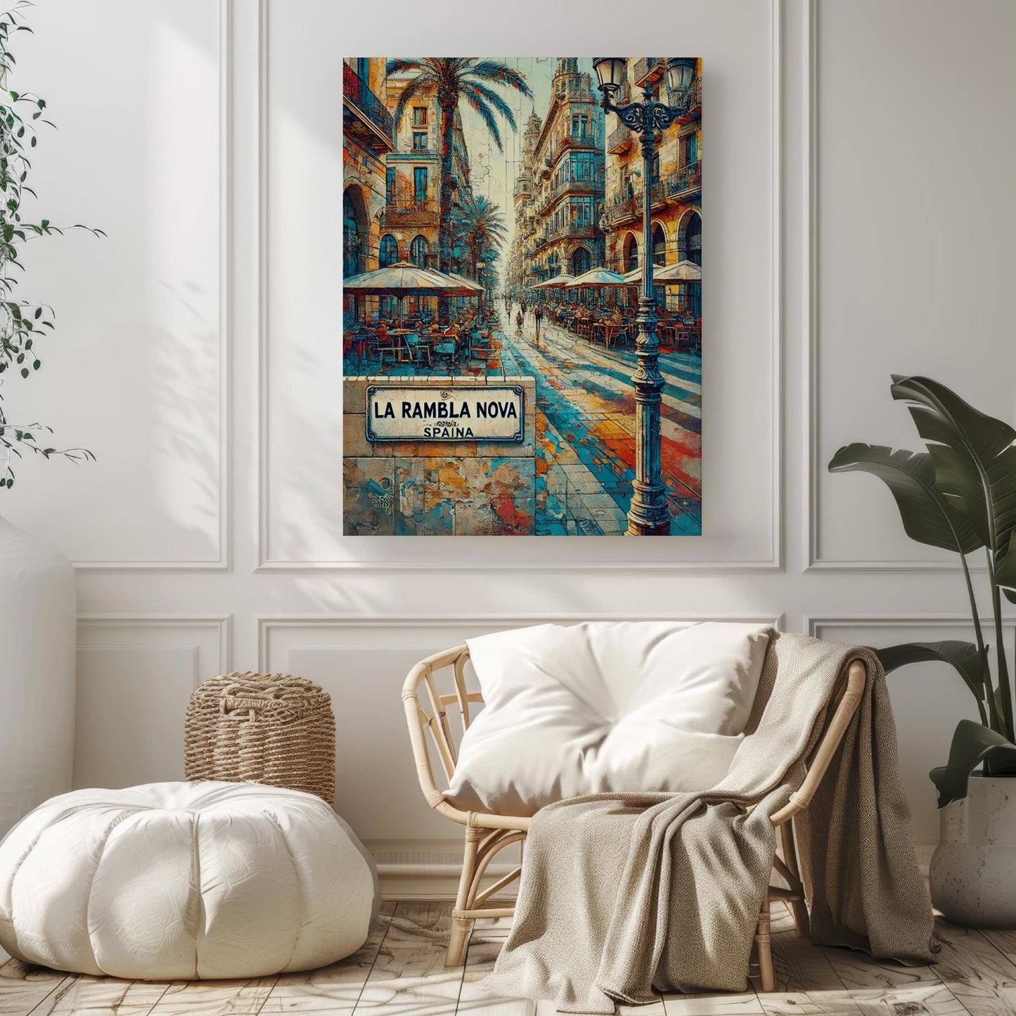 La Rambla Wall Art, Barcelona Print, Spain Art, Travel Poster, Cityscape Decor, Vibrant Street Scene, Personalized Gift, Home Decor Art