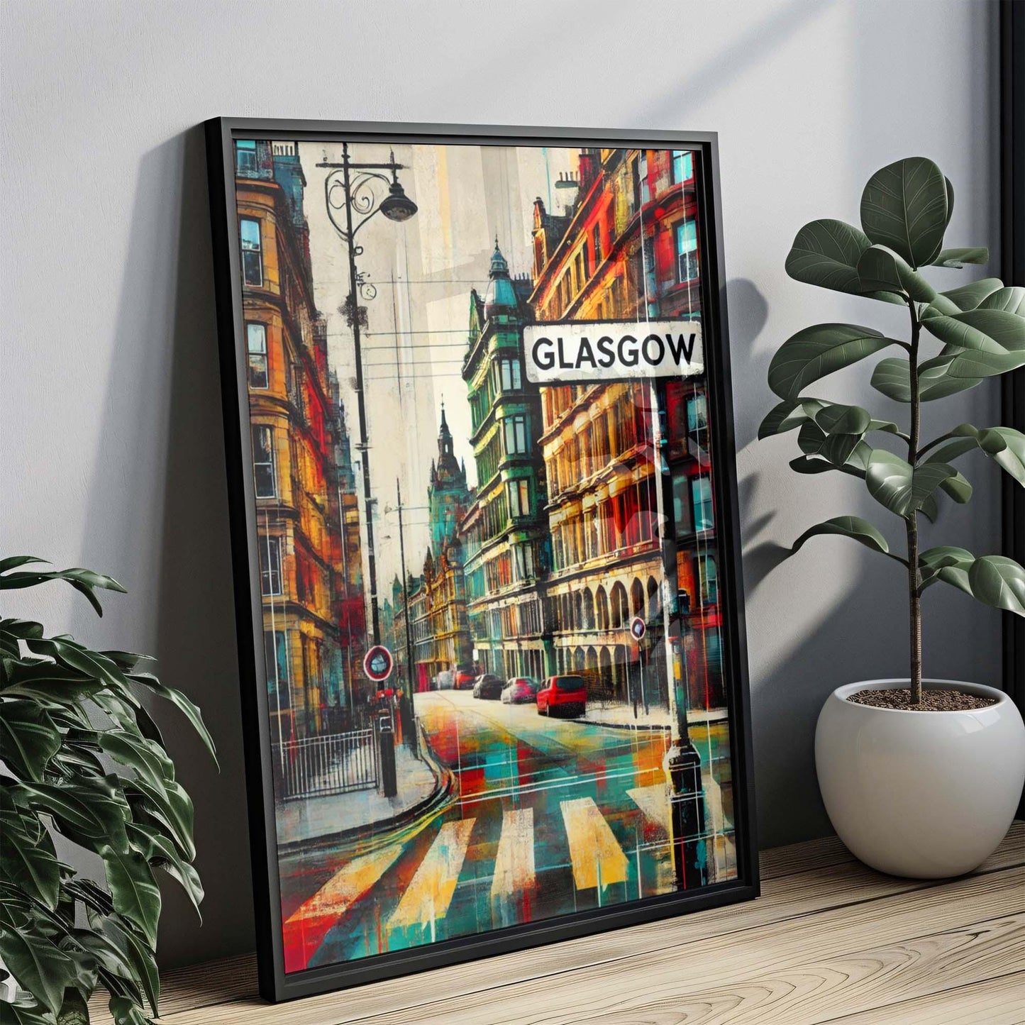 Glasgow Art Print – Scotland Travel Poster, European Wall Art, Housewarming & Scotland Gift, Modern Glasgow Cityscape Artwork