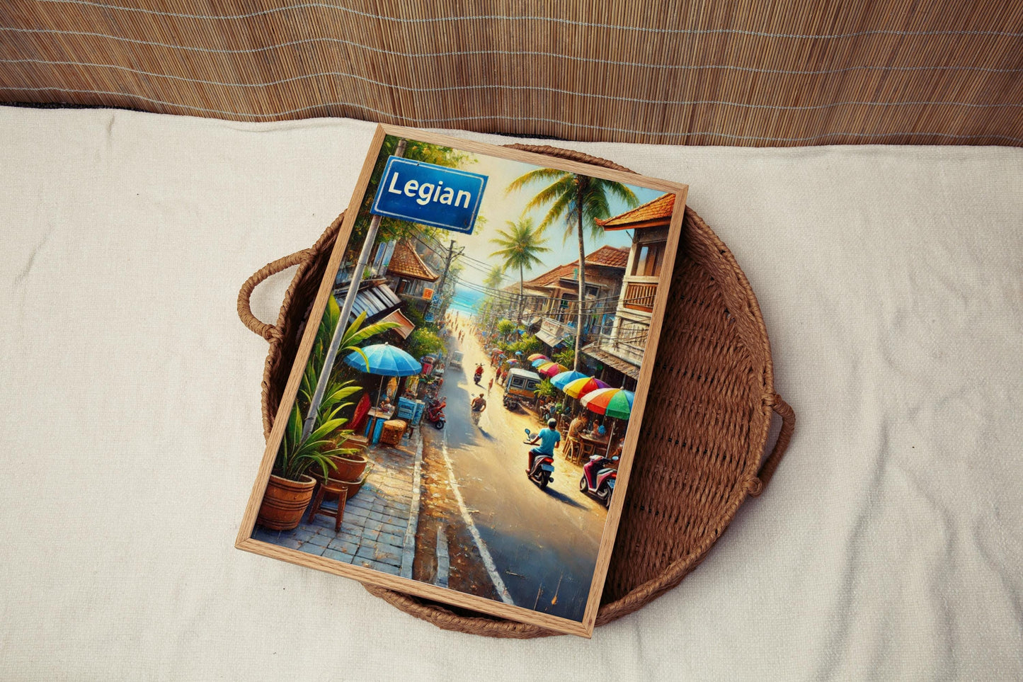 Legian Wall Art, Bali Print, Indonesia Travel Poster, Coastal Scene, Housewarming Gift, Tropical Beach Decor, Personalized Travel Souvenir
