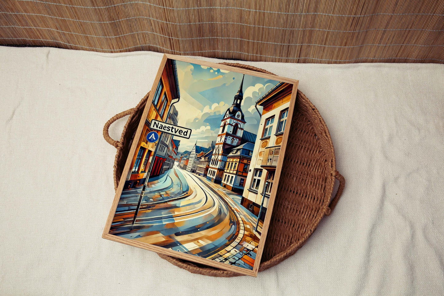 Naestved Art Print - Denmark City Wall Art, Travel Poster, Housewarming Gift, Scandinavian Home Decor, European Travel Map