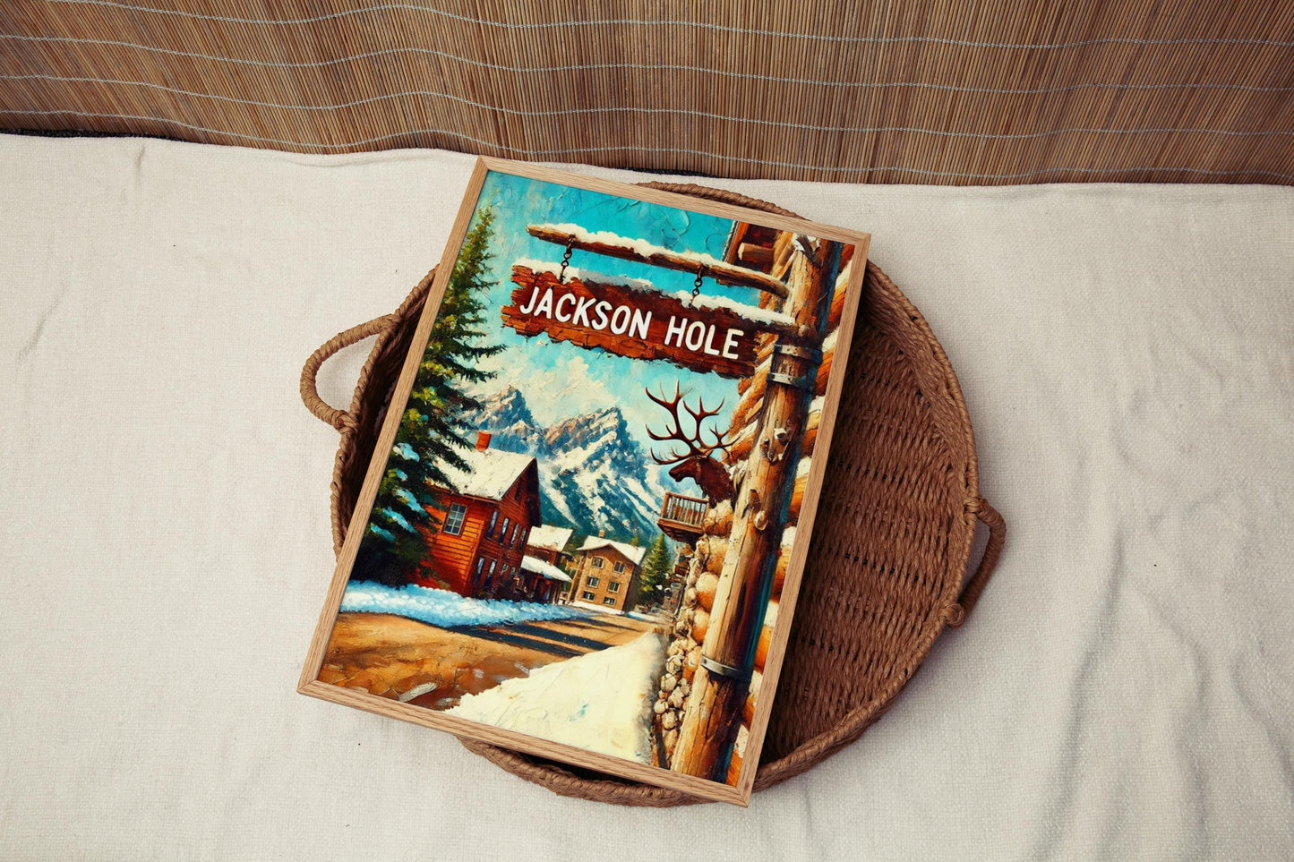Wyoming Wall Art Jackson Hole Print Travel Poster USA Art Housewarming Gift American Decor