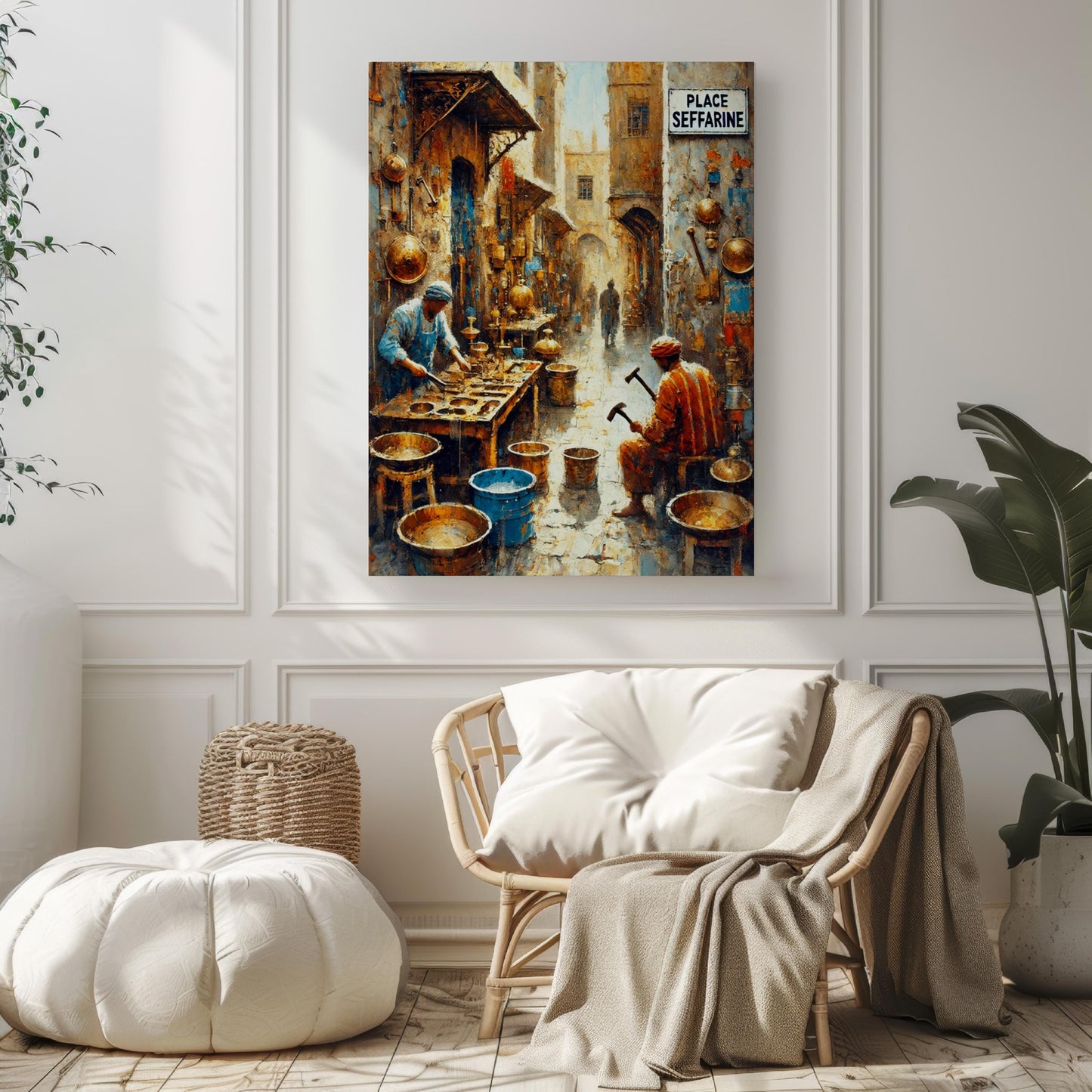 Place Seffarine Wall Art, Fez Morocco Print, Street Scene Artwork, Travel Souvenir, Moroccan Art, Vibrant Medina Decor, Handmade Gift