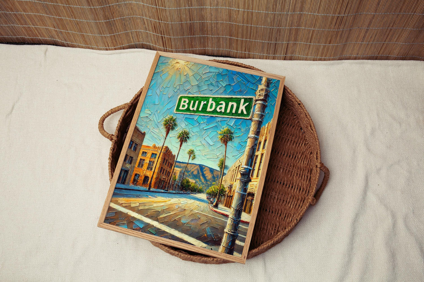California Burbank Wall Art Print - Travel Poster, USA Decor, California Gift & Housewarming Present, American City Map Artwork