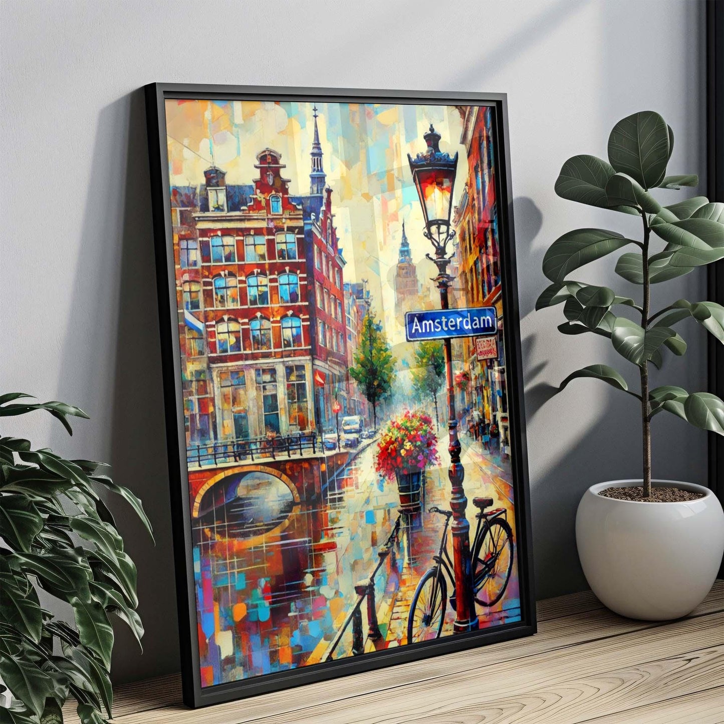 Amsterdam Art Print: Travel Poster Wall Art, Europe Artwork, Housewarming Gift, Amsterdam & England Decor, Wales Travel Illustration