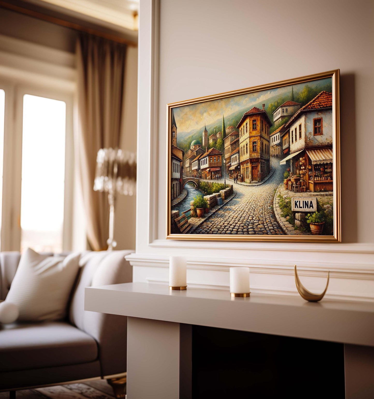 Klina Art Kosovo Wall Print Travel Poster & European City Decor, Klina City Artwork, Perfect Housewarming Gift and Home Wall Decor