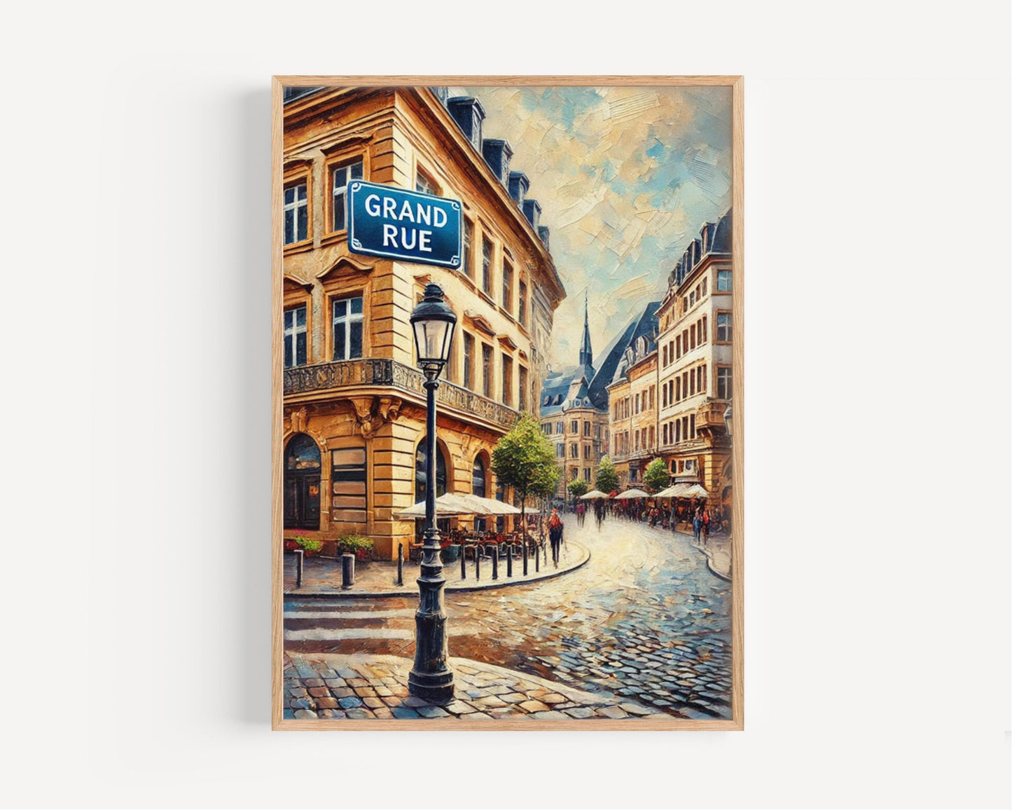 Luxembourg City Wall Art Grand Rue Print Travel Poster European Home Decor Housewarming Gift