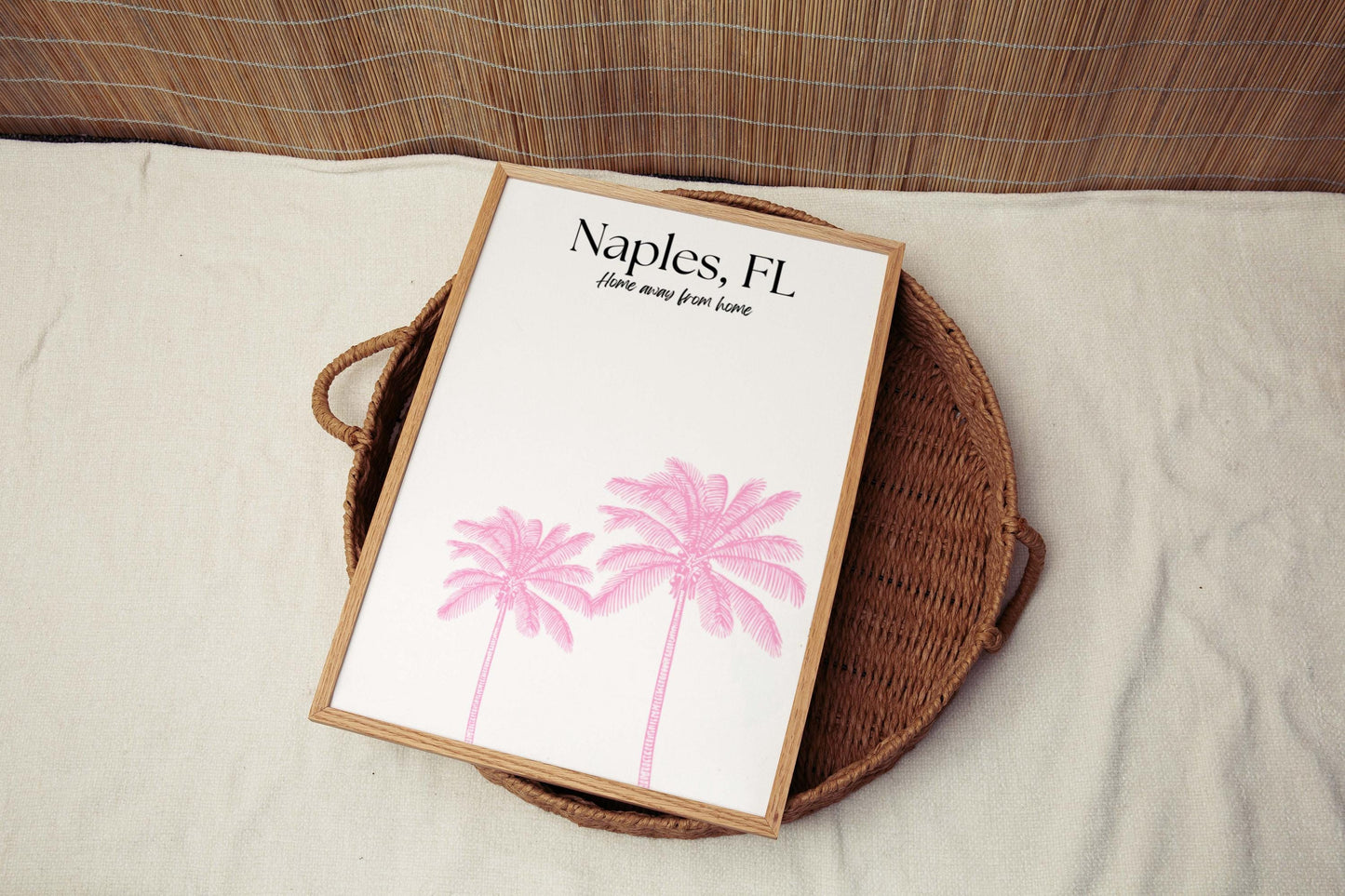Naples Print Florida Wall Art, Travel Decor Gift for Home, College & Housewarming, Female College Gift, Tropical Naples Beach Poster