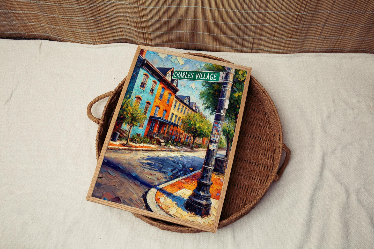 Baltimore Charles Village Wall Art Print – Maryland Travel Poster, Baltimore Gift & Housewarming Decor