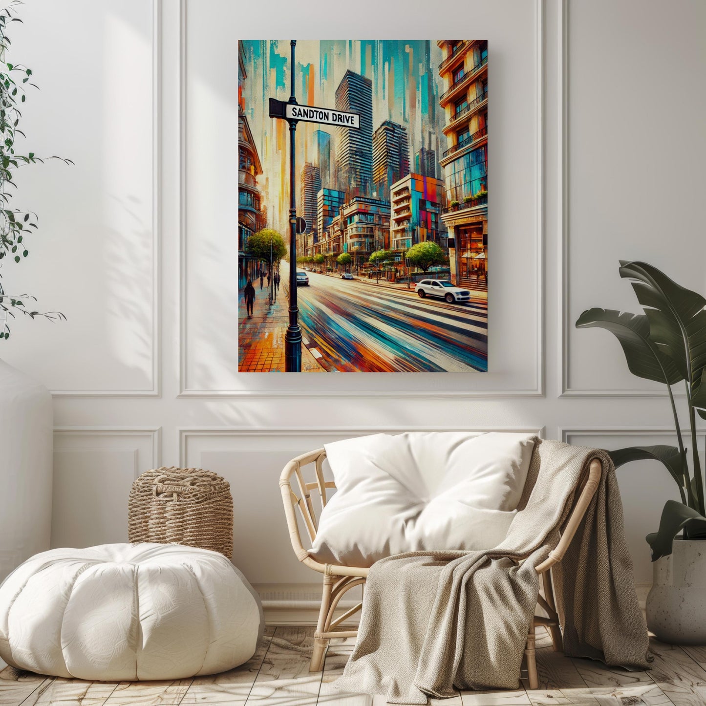 Sandton Drive Wall Art Print, Johannesburg Travel Poster, South Africa Gift, Modern South African Home Decor, Sandton Dr Art Print