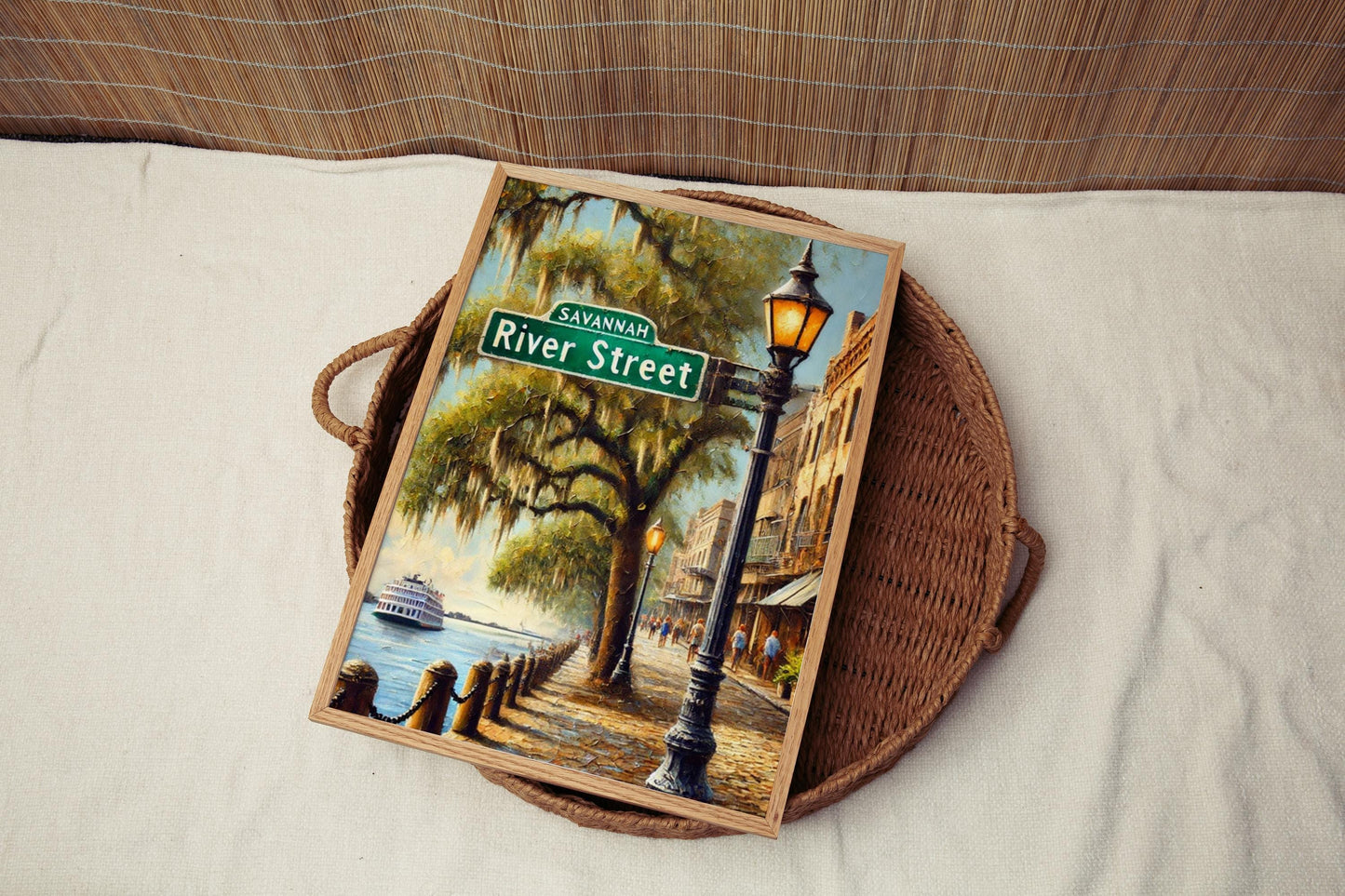 River Street Wall Art Savannah Print Georgia Art Travel Poster Personalized City Gift Souvenir