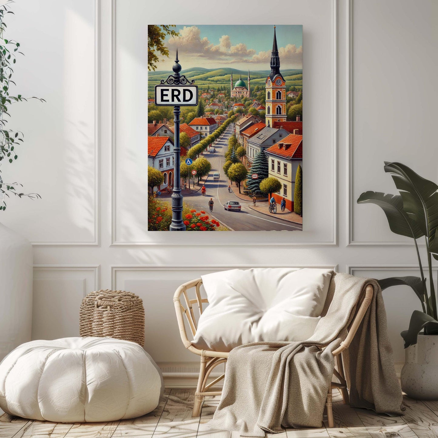 Erd Art Wall Print - Hungary City Travel Poster, European Souvenir, Housewarming Gift, Erd Map Home Decor, Vibrant Travel Art