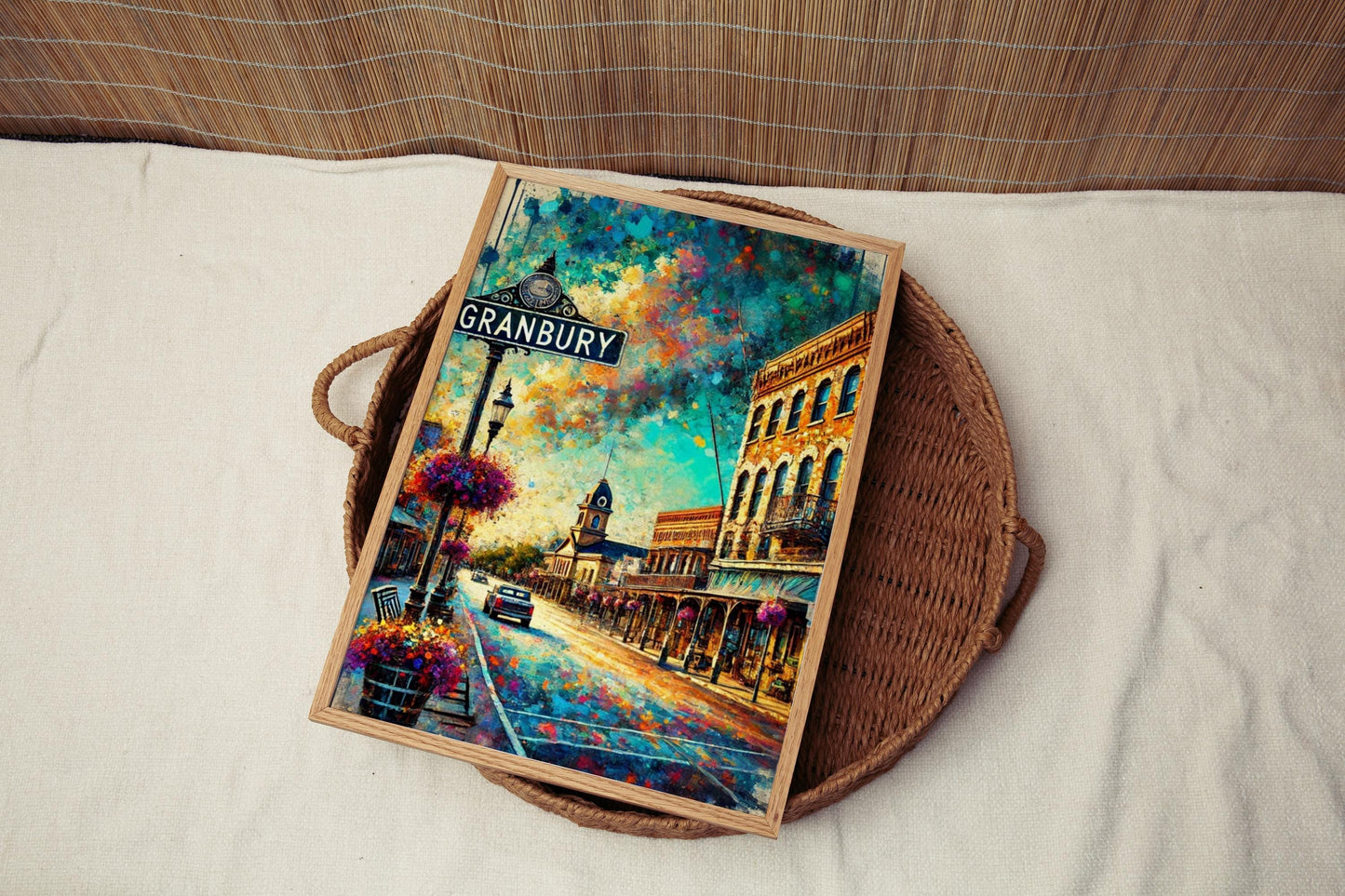 Texas Granbury Wall Art Print - Travel Poster & American Decor, Housewarming Gift, Texas Art Home Decor, Unique Texas Gift Idea