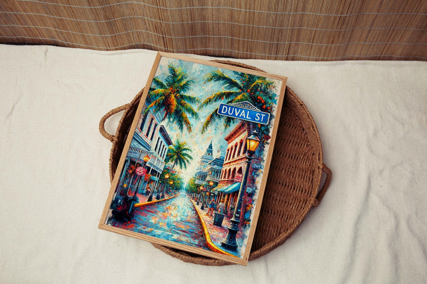 Duval Street Print - Key West Wall Art, Florida Travel Poster, Housewarming Gift, Coastal Decor, Florida Art, Duval Street Map Print