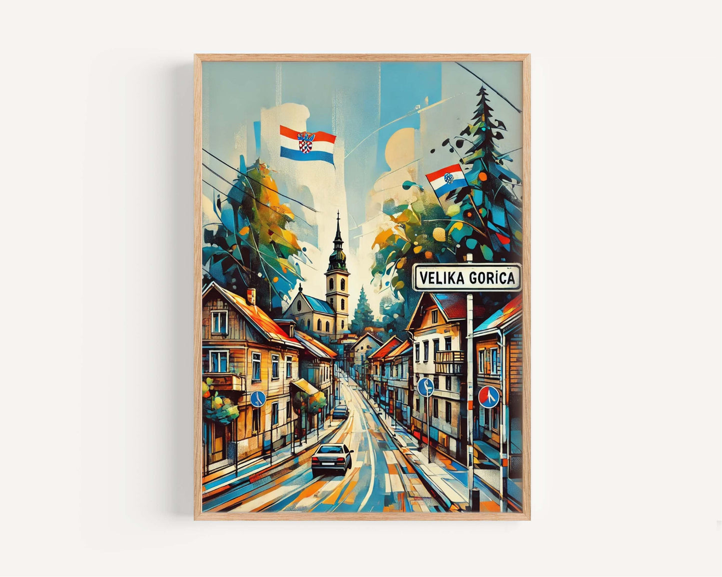 Velika Gorica Print – Croatian City Wall Art, Travel Poster, Housewarming Gift, Velika Gorica Travel Decor, Croatia Map Art