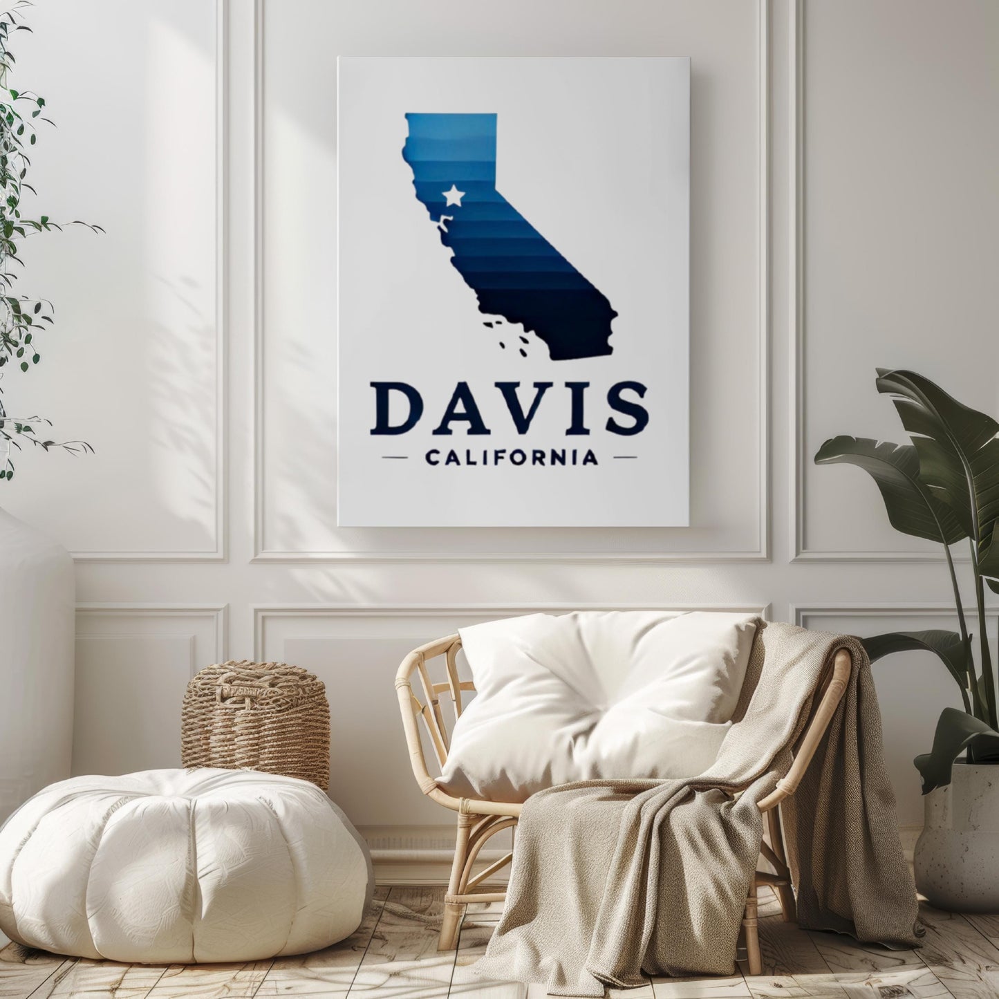 Davis Wall Art California Print – Travel, College Decor Gift, Housewarming & Cali Souvenir Home Decoration