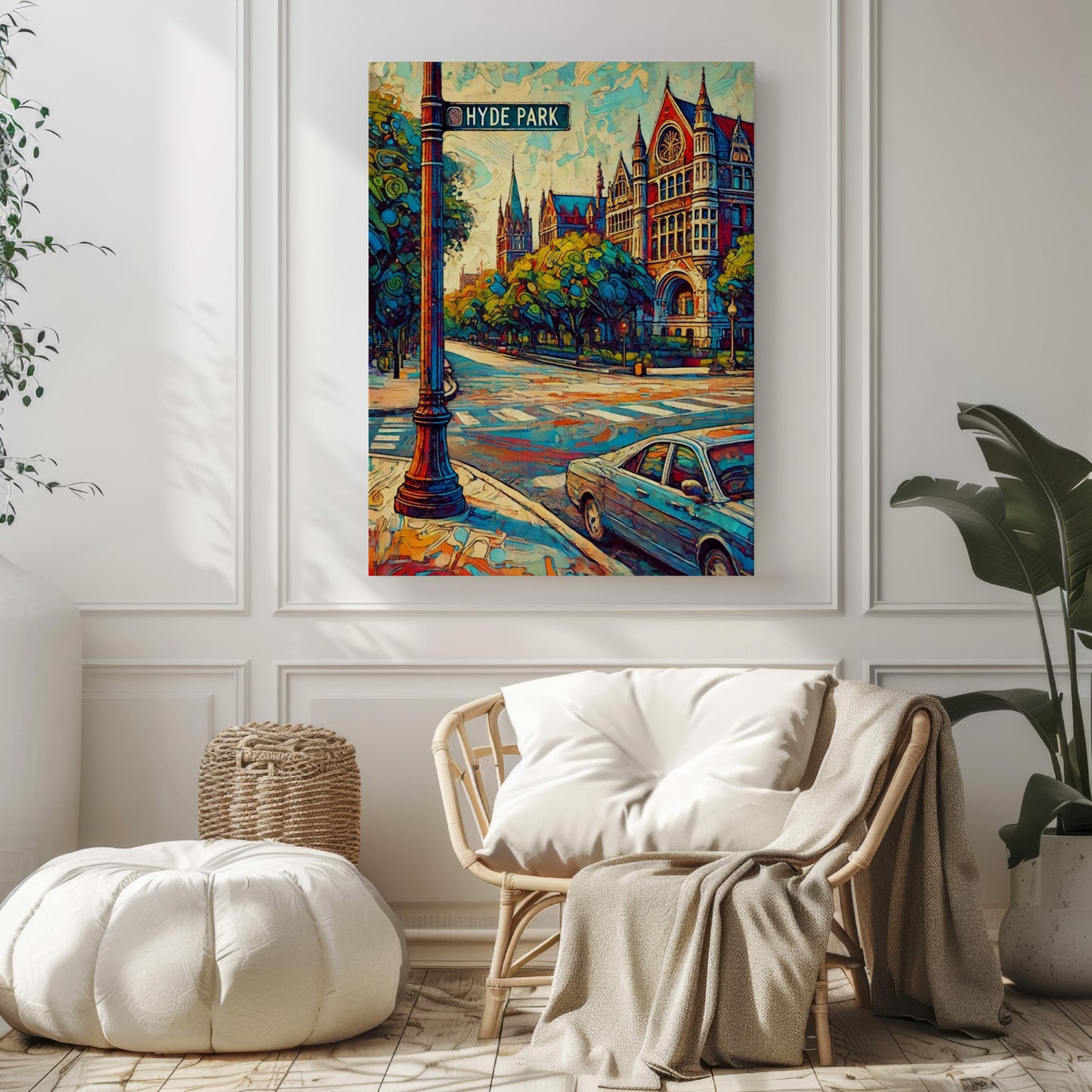Poster Chicago Hyde Park Travel Wall Art Print – Cityscape Decor, American Art, Housewarming & Chicago Gift