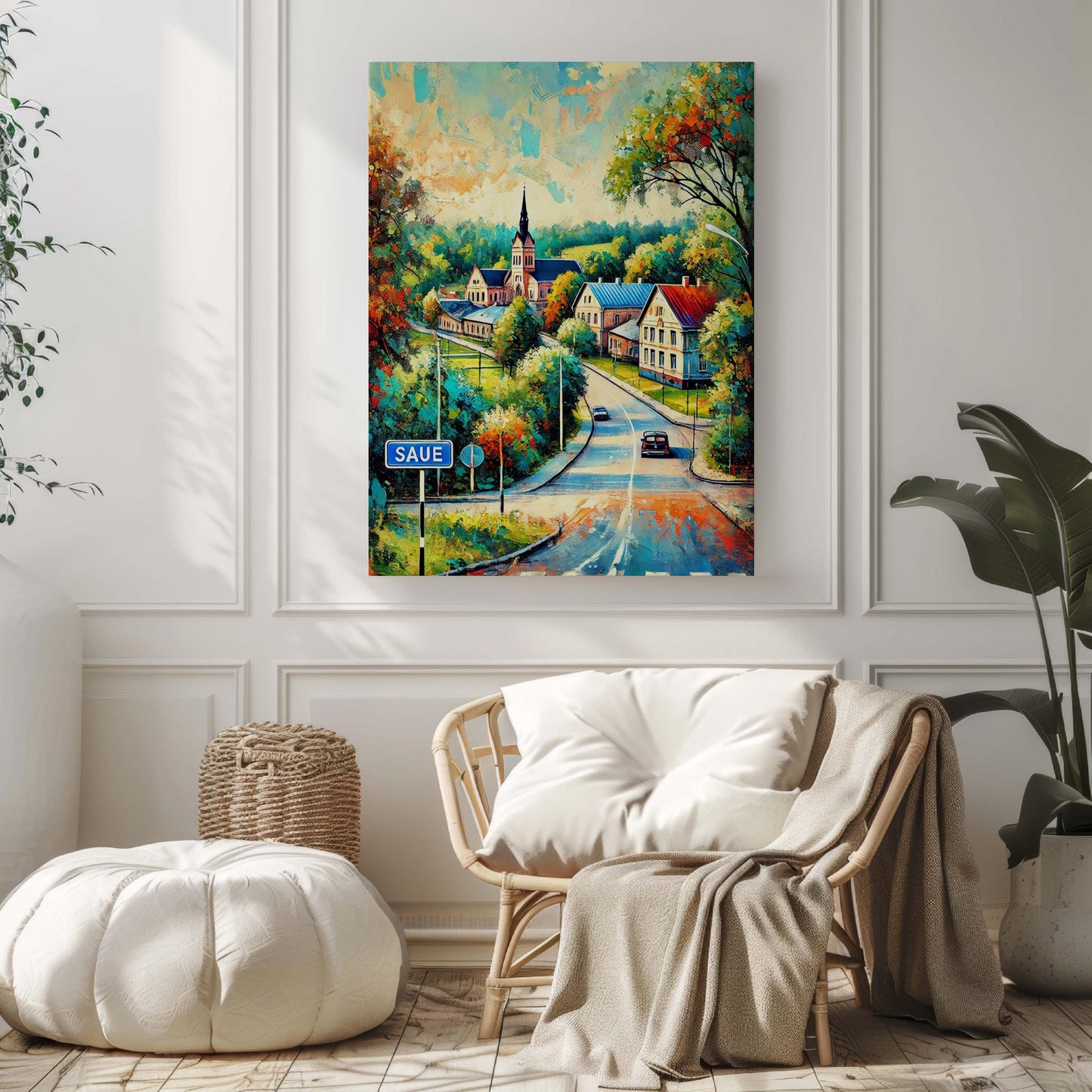 Saue Art Wall Print - Estonia City Travel Poster, European Artwork, Housewarming Gift, Saue Wall Decor,Travel Print,Estonia Map Illustration