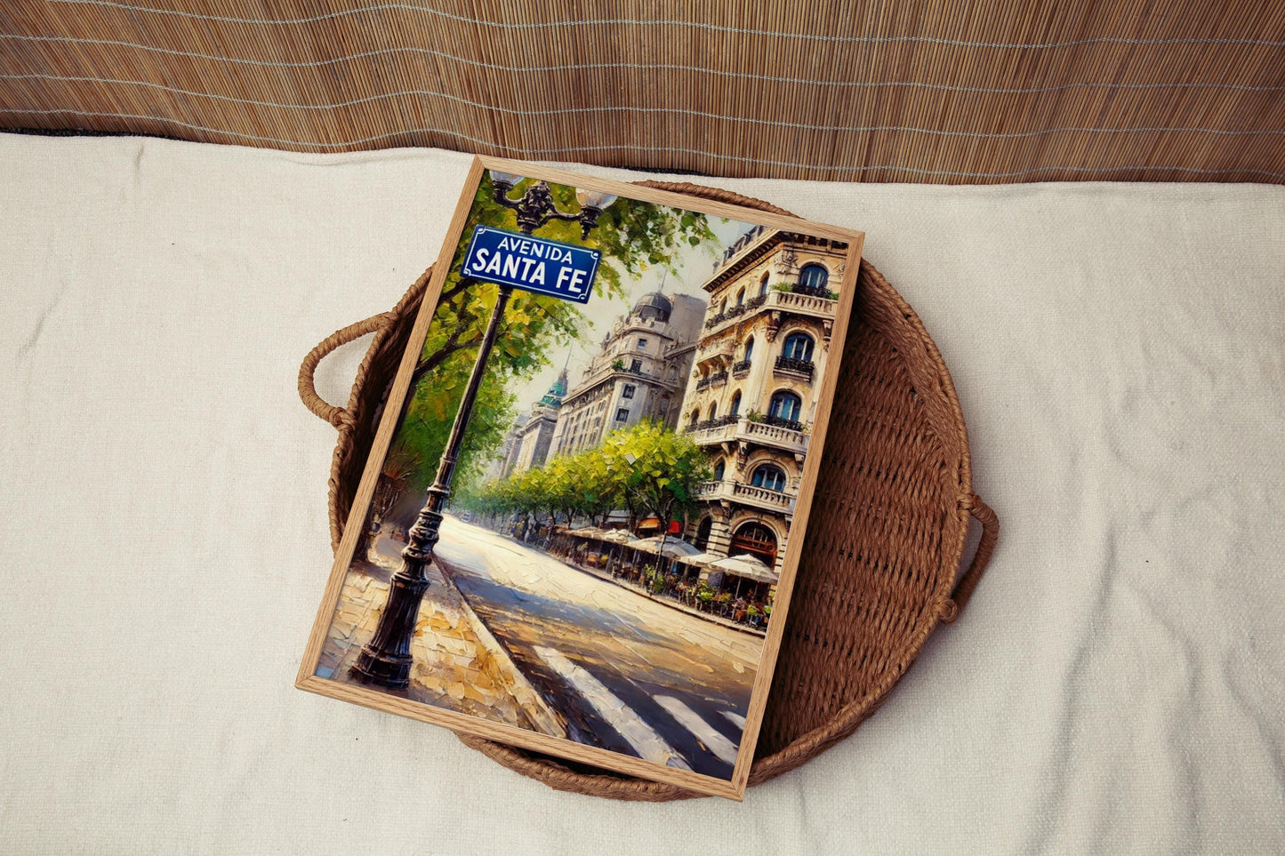 Avenida Santa Fe Wall Art Print – Buenos Aires Travel Poster, Argentina Gift, Modern Cityscape Home Decor