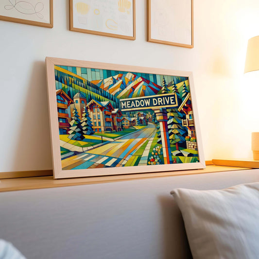 Meadow Drive Print – Vail Colorado Art, Winter Travel Poster, Housewarming Gift, Scenic Meadow Wall Art, Outdoor Landscape Decor